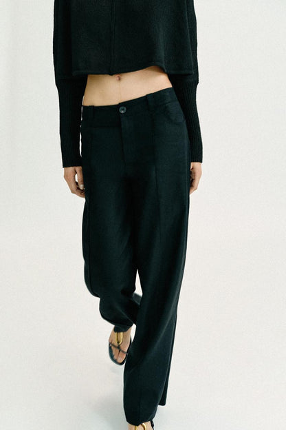 Pantalon large en lin