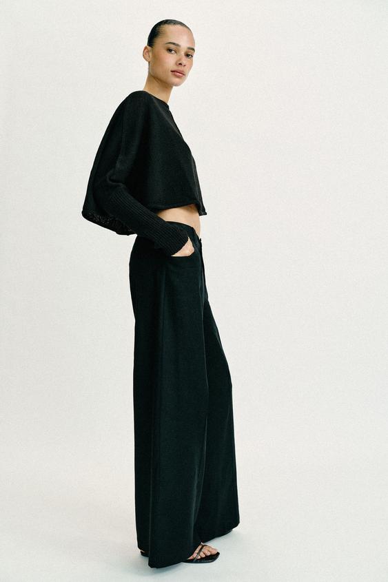 Pantalon large en lin