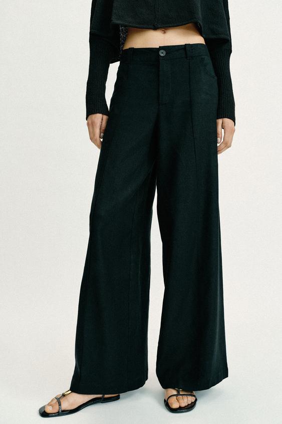 Pantalon large en lin