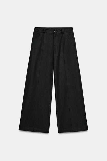 Pantalon large en lin