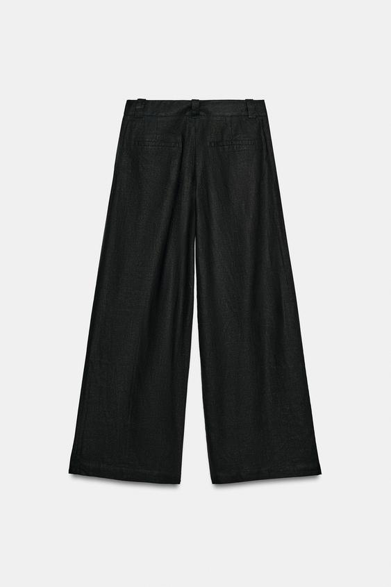 Pantalon large en lin