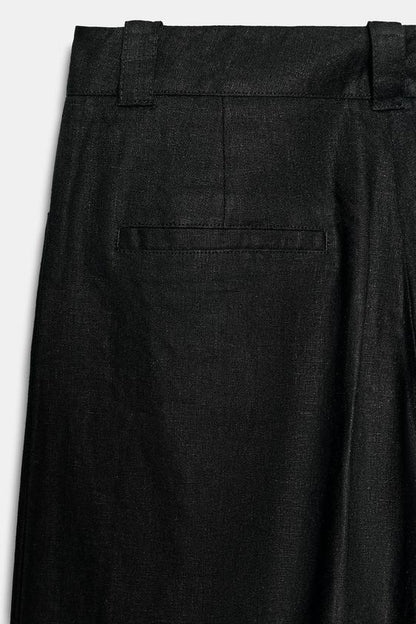 Pantalon large en lin