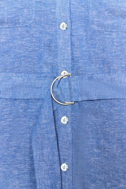 Robe midi en lin avec ceinture
