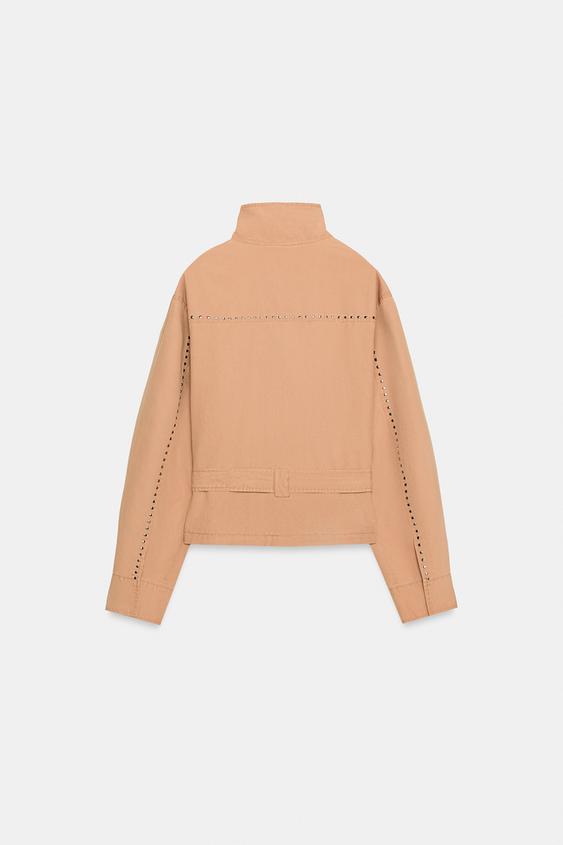 Veste à clous avec ceinture