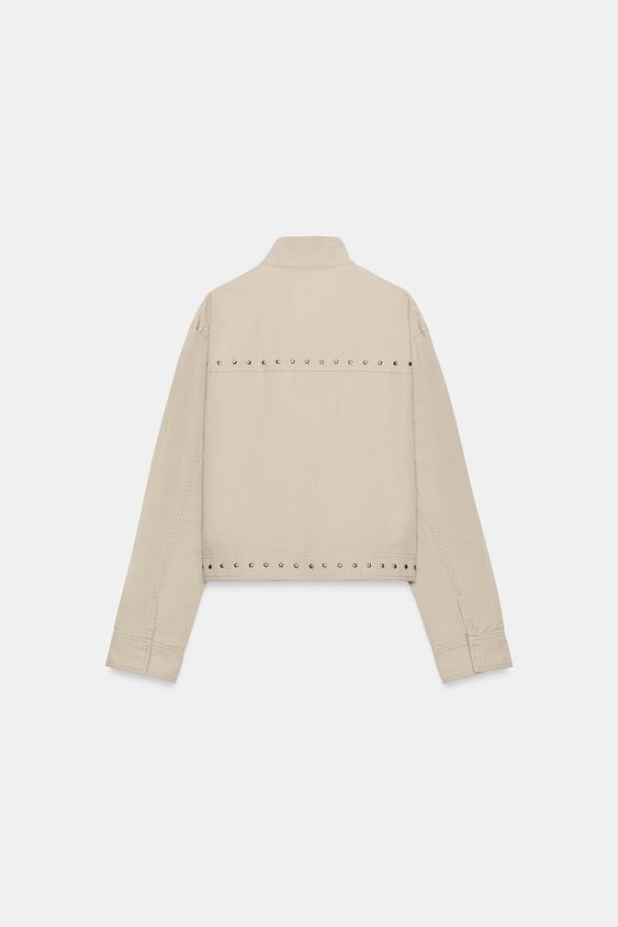 Veste effet délavé à clous