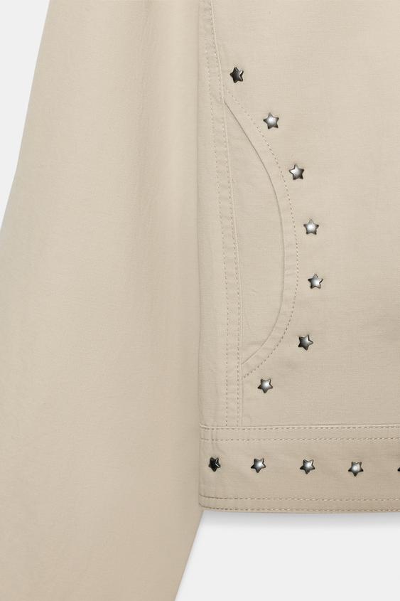Veste effet délavé à clous