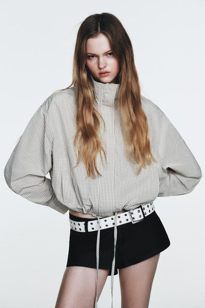 Veste en nylon à carreaux