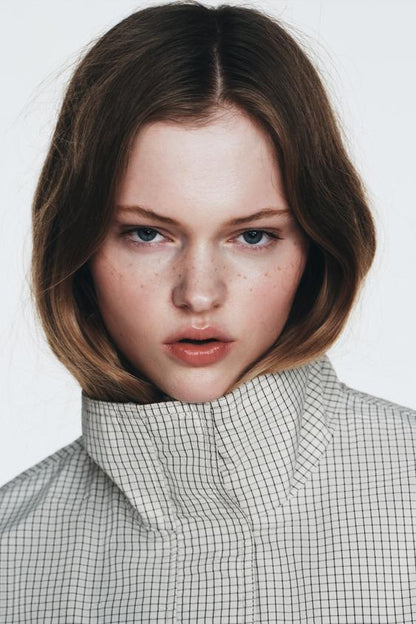 Veste en nylon à carreaux