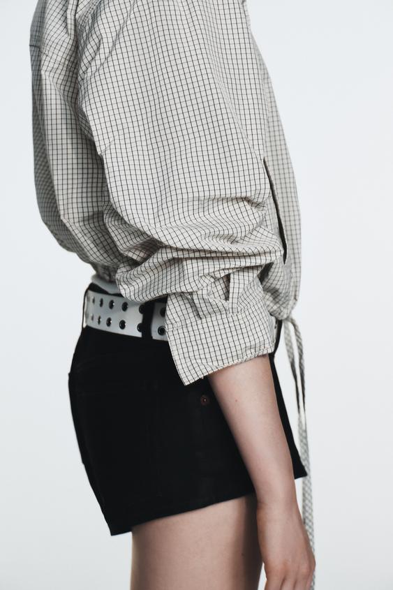 Veste en nylon à carreaux