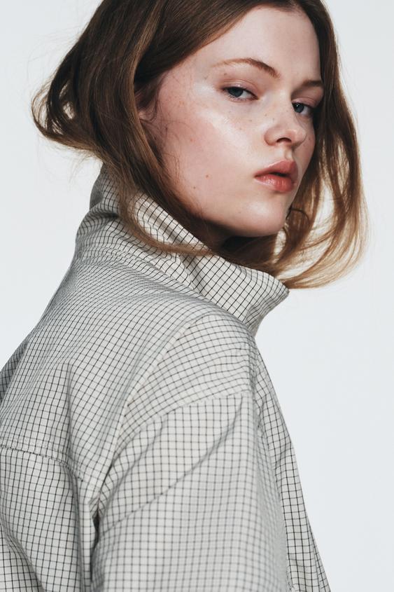 Veste en nylon à carreaux