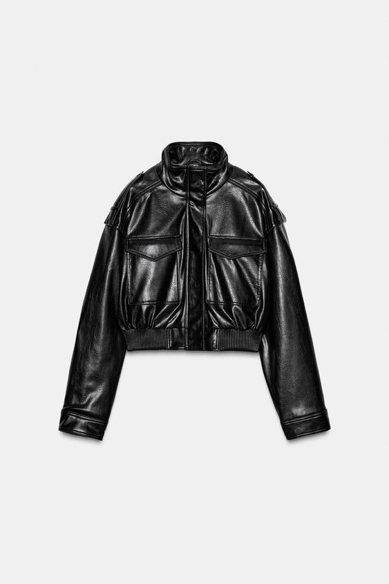 Blouson effet cuir à passants