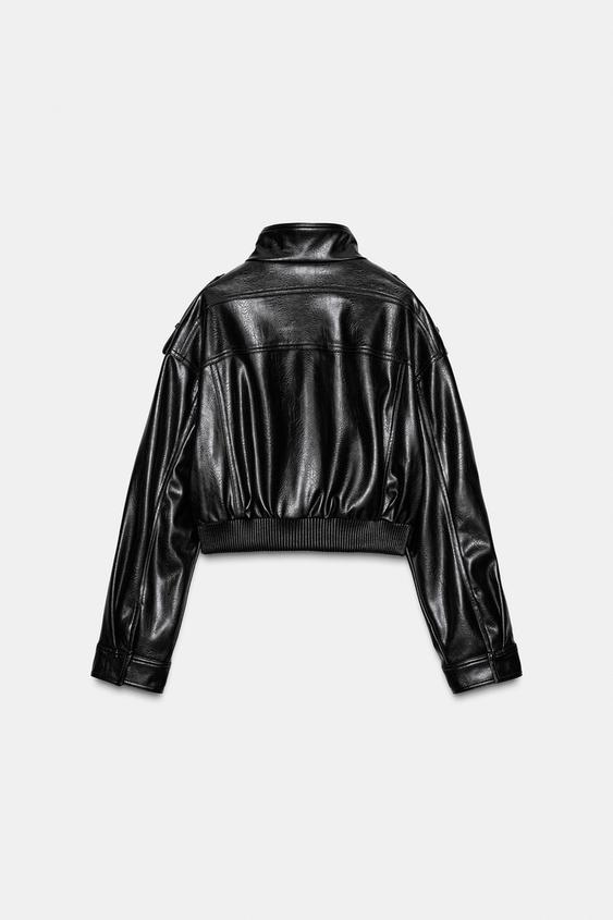 Blouson effet cuir à passants