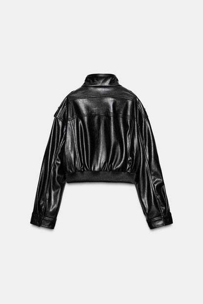 Blouson effet cuir à passants