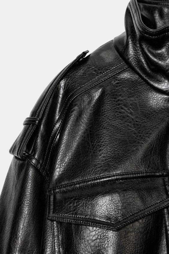 Blouson effet cuir à passants