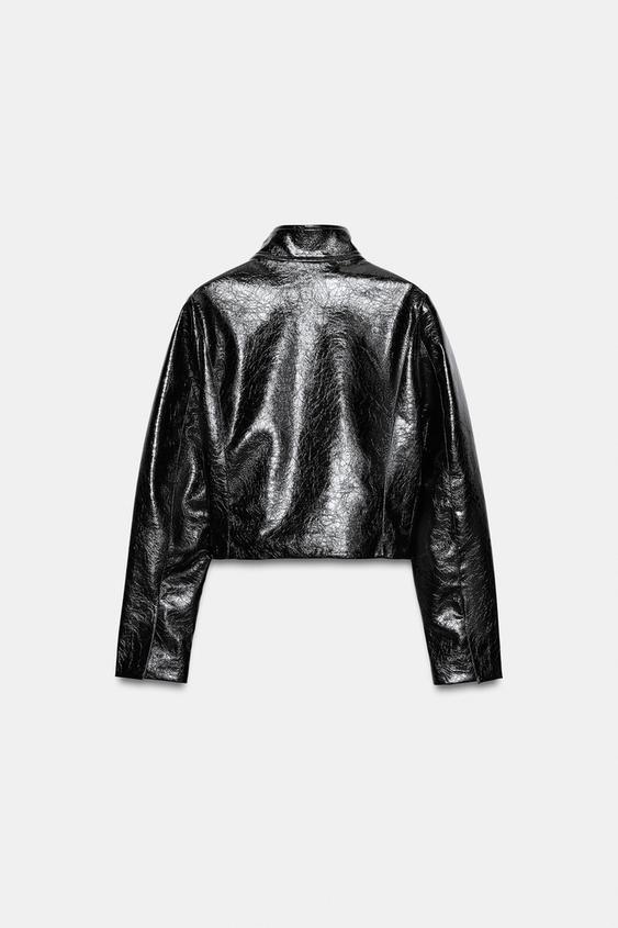 Veste courte effet cuir