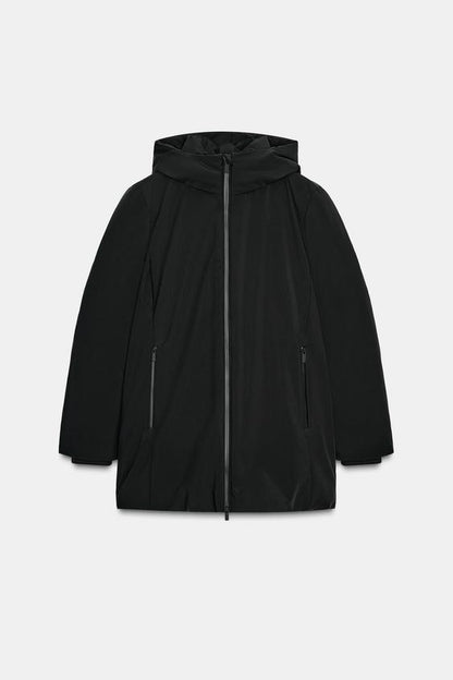 Veste matelassée à capuche, coupe-vent et déperlante