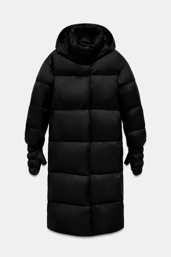 Anorak matelassé 70 % duvet, 30 % plumes, à capuche et gants, déperlant