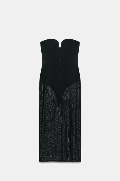 Robe body en tulle
