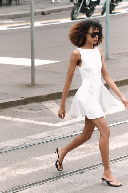 Robe contrastée godets