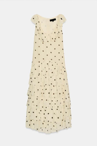 Robe asymétrique à pois