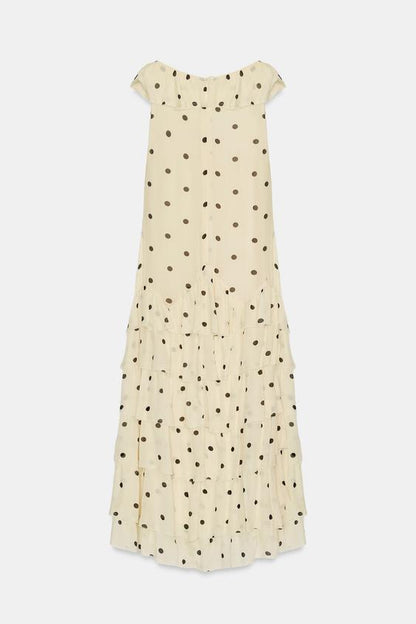 Robe asymétrique à pois