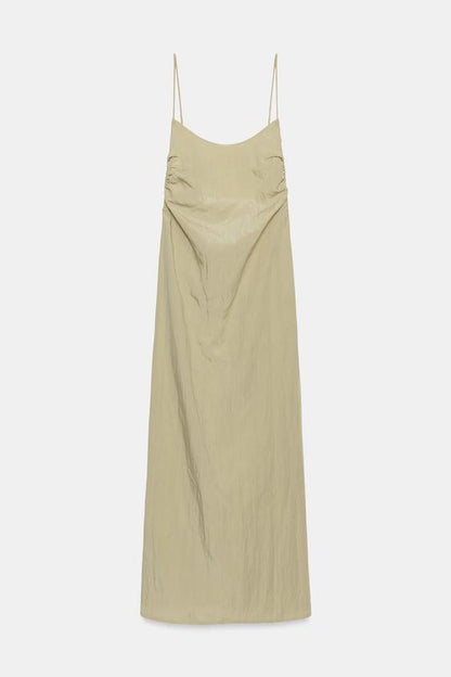 Robe midi fluide à dos ouvert