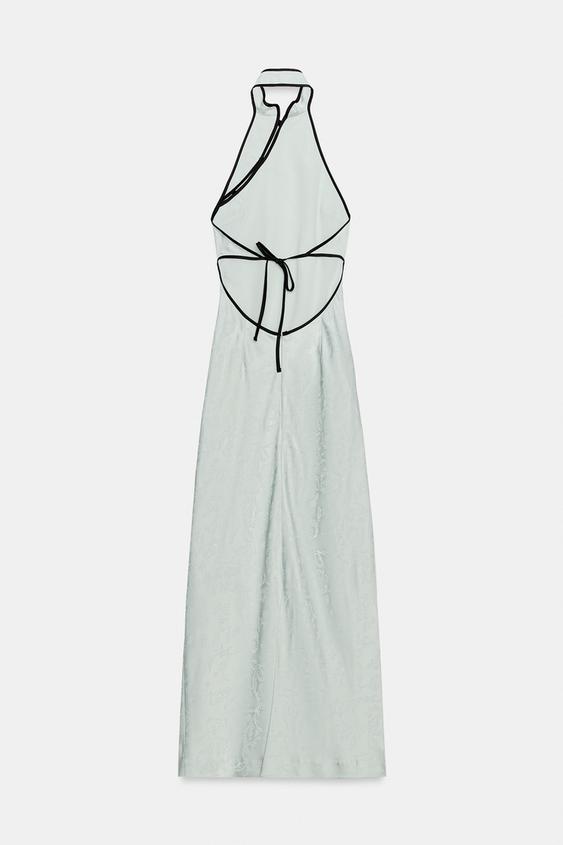 Robe midi en jacquard à brandebourgs