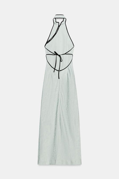 Robe midi en jacquard à brandebourgs
