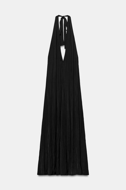 Robe midi dos-nu satinée
