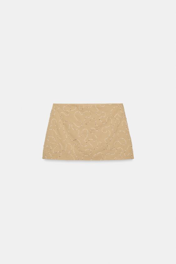 Jupe-culotte à perles