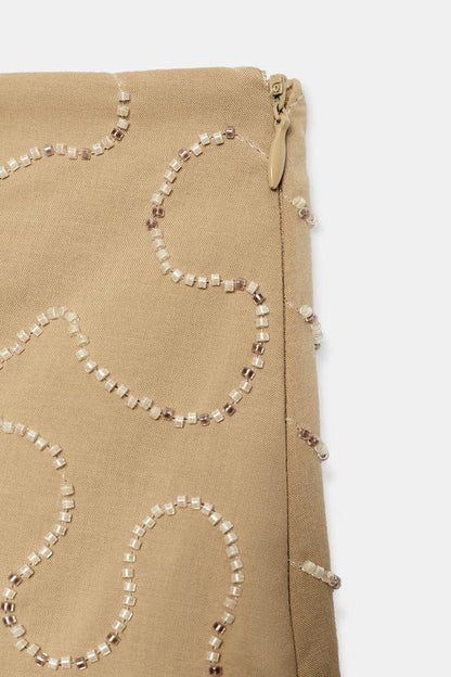 Jupe-culotte à perles