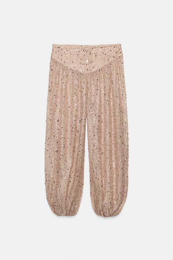 Pantalon bouffant à sequins