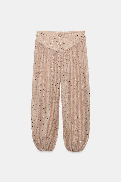 Pantalon bouffant à sequins