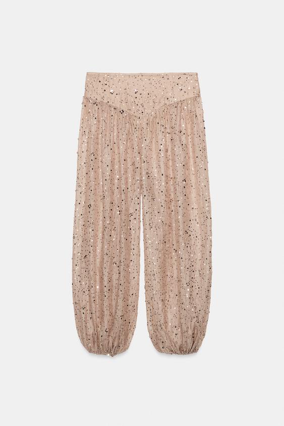 Pantalon bouffant à sequins