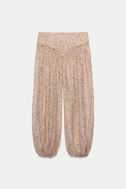 Pantalon bouffant à sequins