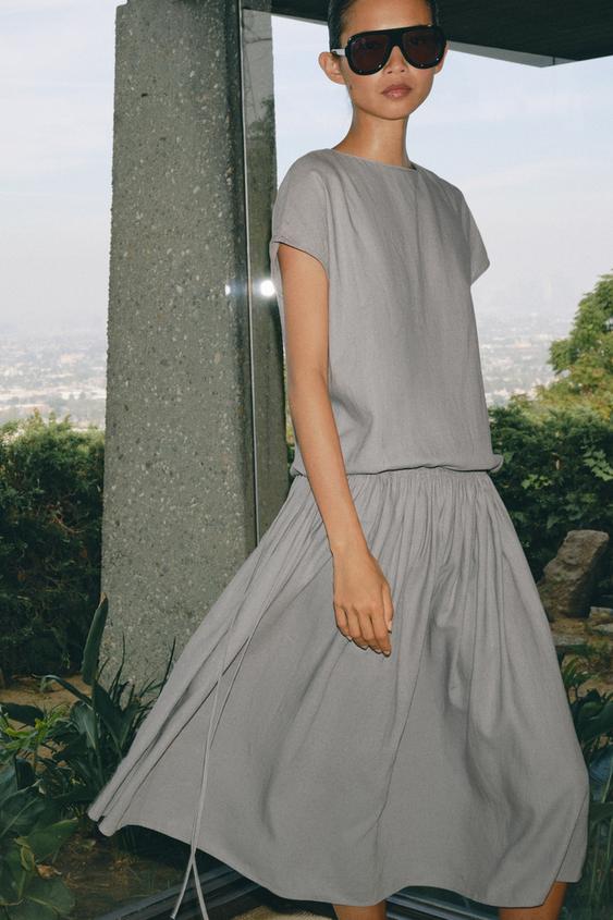 Robe midi en lin ZW Collection