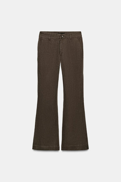 Pantalon coupe évasée 100 % lin ZW Collection