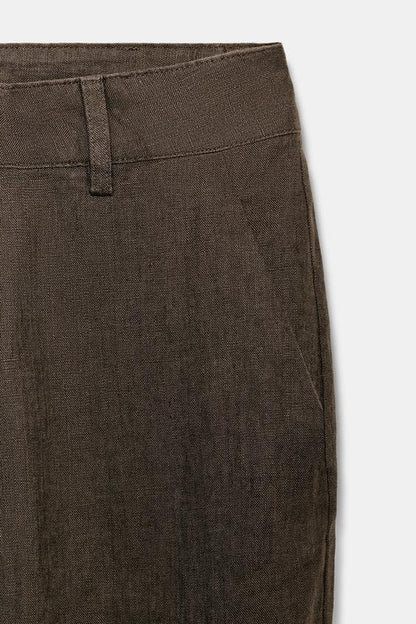 Pantalon coupe évasée 100 % lin ZW Collection