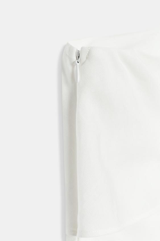 Robe asymétrique à volants en mélange de lin ZW Collection
