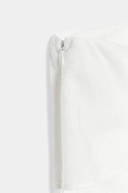 Robe asymétrique à volants en mélange de lin ZW Collection