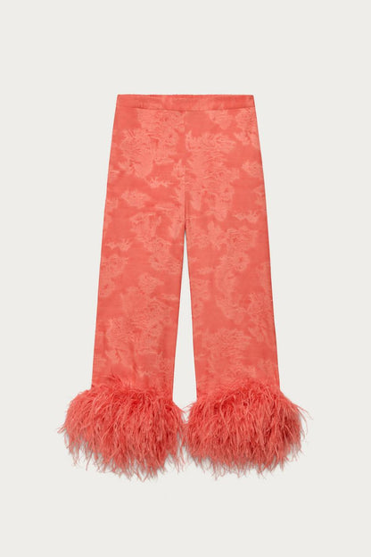 Pantalon à plumes Marisa Berenson x Zara