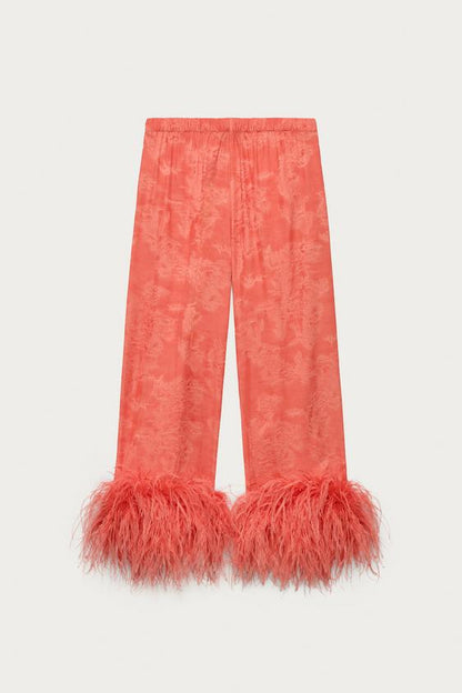 Pantalon à plumes Marisa Berenson x Zara