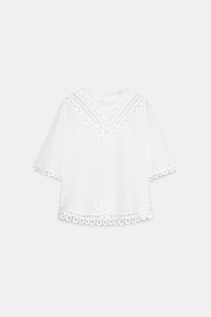 Chemise brodée en lin ZW Collection