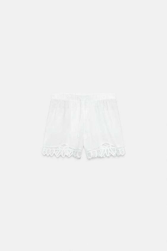 Short brodé en lin ZW Collection
