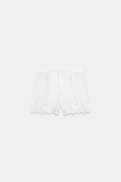 Short brodé en lin ZW Collection