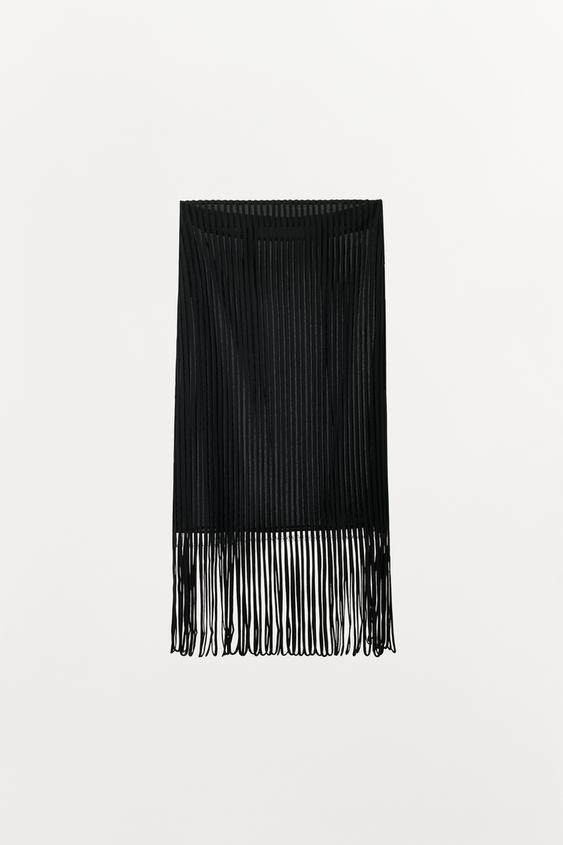 Jupe à lanières et franges