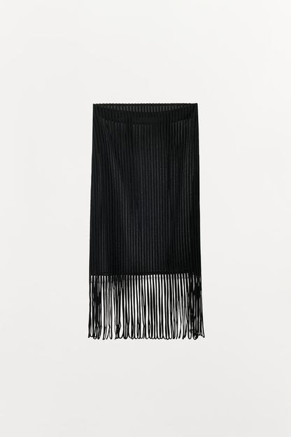 Jupe à lanières et franges