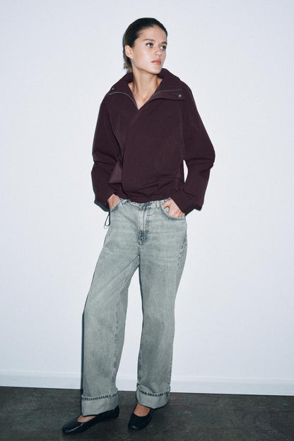 Bomber oversize à fermeture zippée