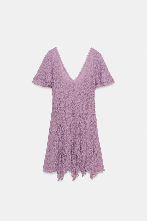 Robe en dentelle à fronces
