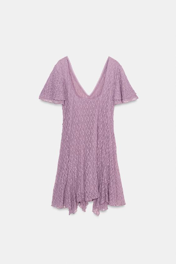 Robe en dentelle à fronces